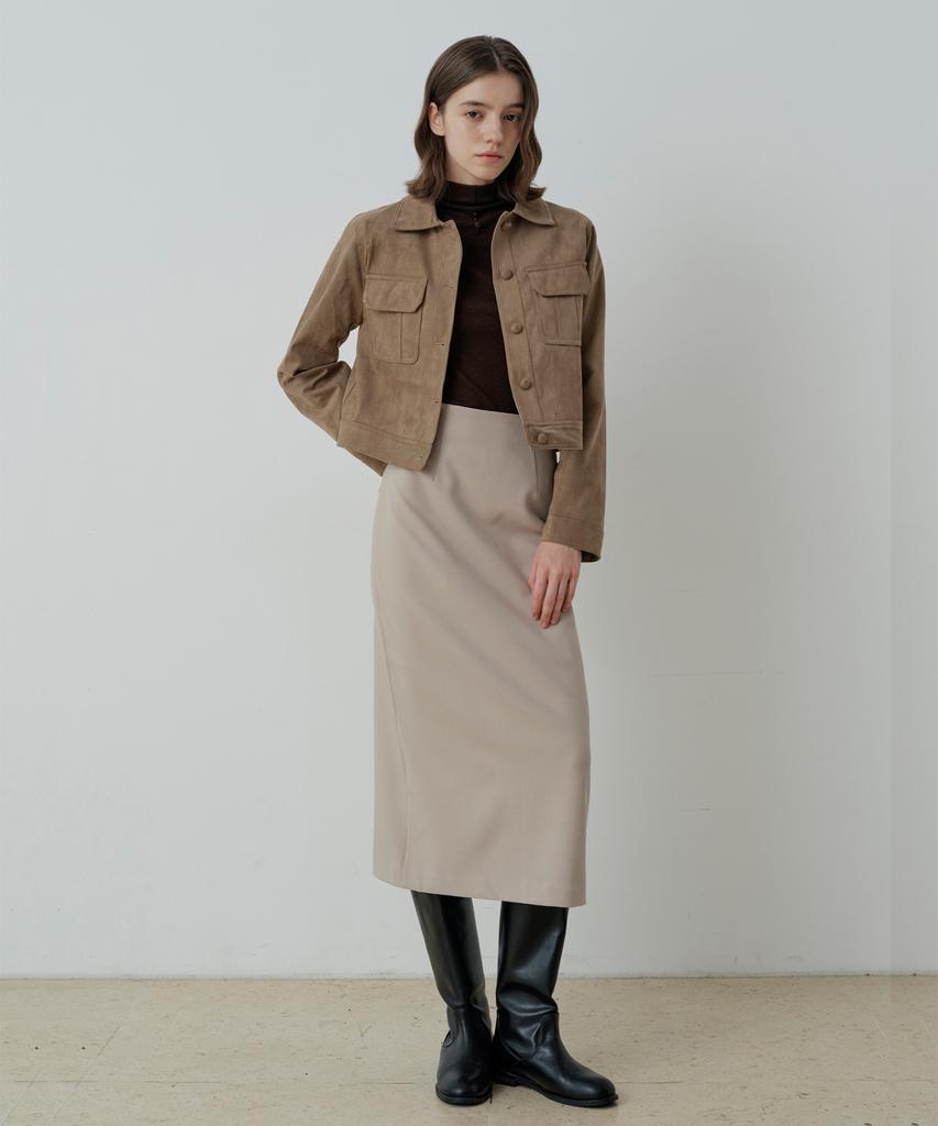 LE STUDIO Classic Suede Pocket Jacket (Kbe)