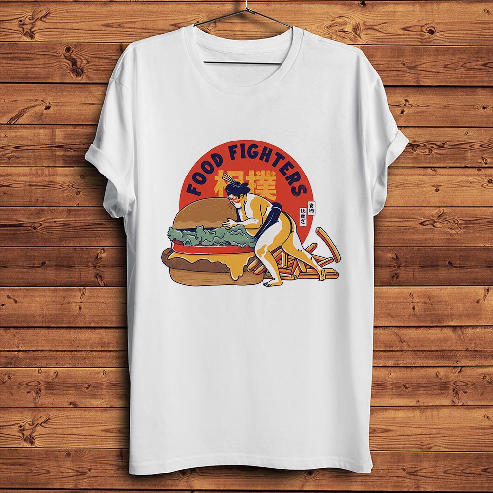 Hamburger Sumo Wrestler Burger Fries Funny TShirtUnisex Daily Short Sleeve Casual TShirt UnisexBreathable Print Nocracking S