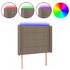 VidaXL Tête de Lit à LED Meuble de Chambre à Coucher Accessoire de Lit Simple Tête de Cadre de Lit Intérieur Taupe 3124026