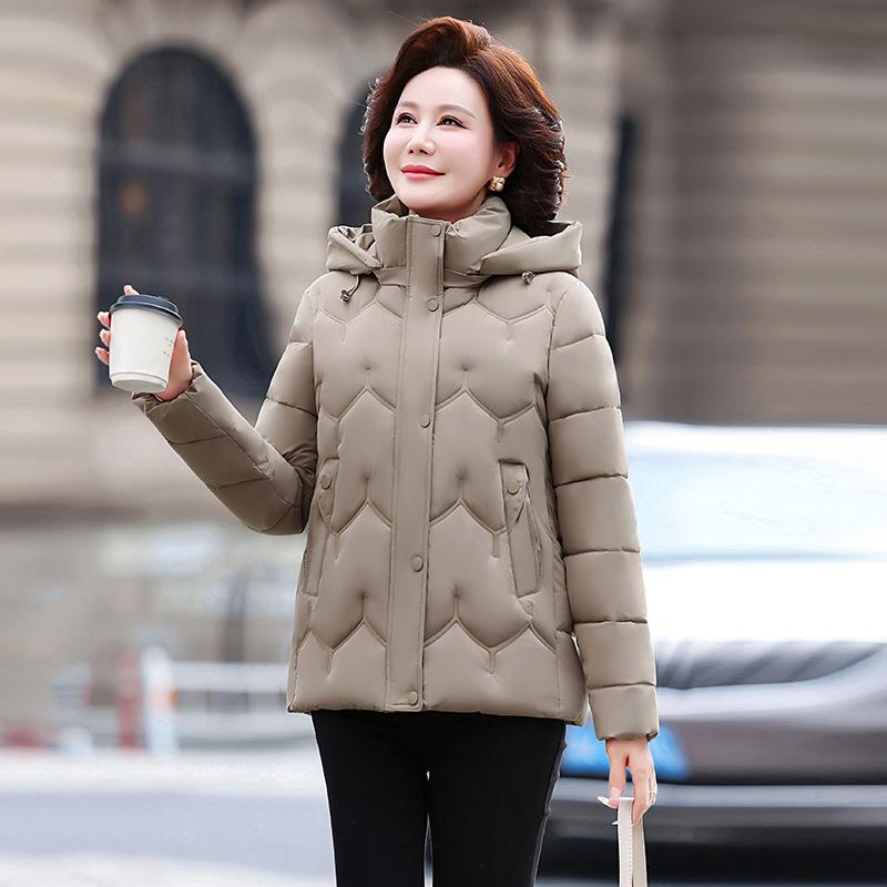 Women’s Short Hooded Windproof Thicken Warm Winter Jacket Gift for Mom