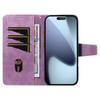 For iPhone 17 Pro Leather Case Wallet Stand Grids Imprinted Phone Cover with Strap