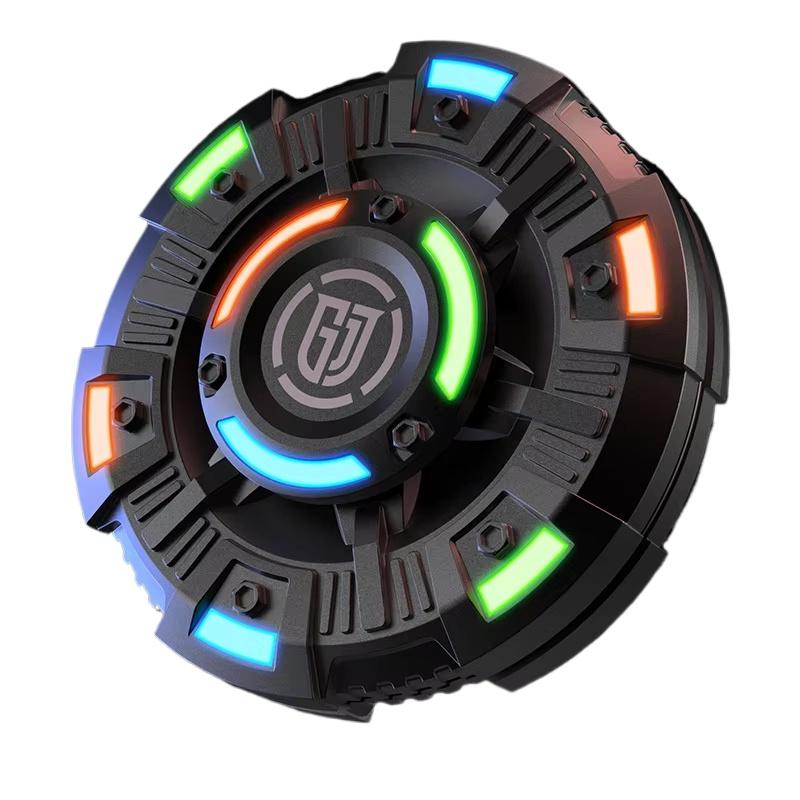 

Fidget Spinner Magnetic Push Coin 2in1 Anti-Stress Relief Luminous Toy Spinning Tip Top Haptic Coin EDC Metal Push Card Glowing чёрный