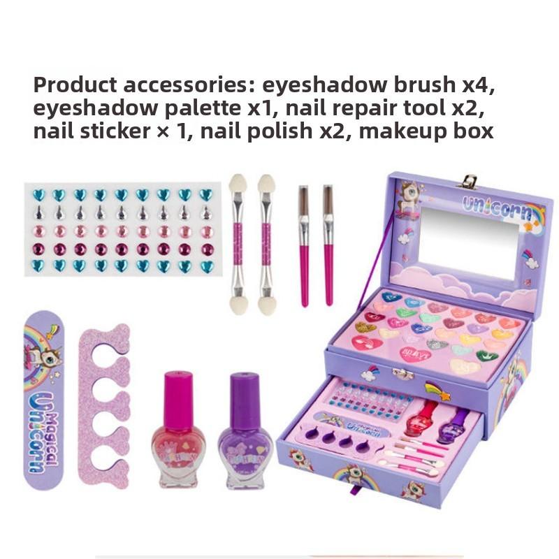 

Детский Волшебный Косметический Набор Единорога с Тенями для Век, Лаком для Ногтей, Игрушками для Макияжа фиолетовый