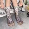 1 Par Creativo Divertido Perro Mono Pollo Cerdo Pata Novedad Calcetines Unisex Adulto Impresión 3D Animal Pata Calcetines Broma Regalos de Navidad