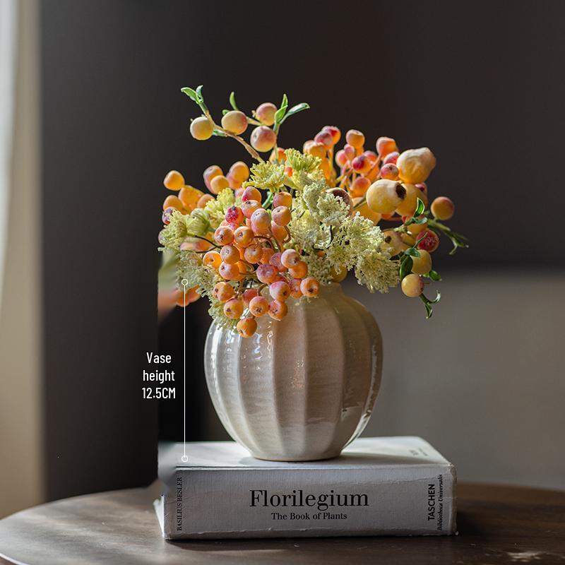 Bionic Blueberry Artificial Flowers for Living Room Decoration - Dried Flower Bouquets Arrangement
