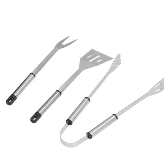3pcs/set Stainless Steel Grilling Kit with Fork Shovel Clip Durable BBQ Grill Tools Set