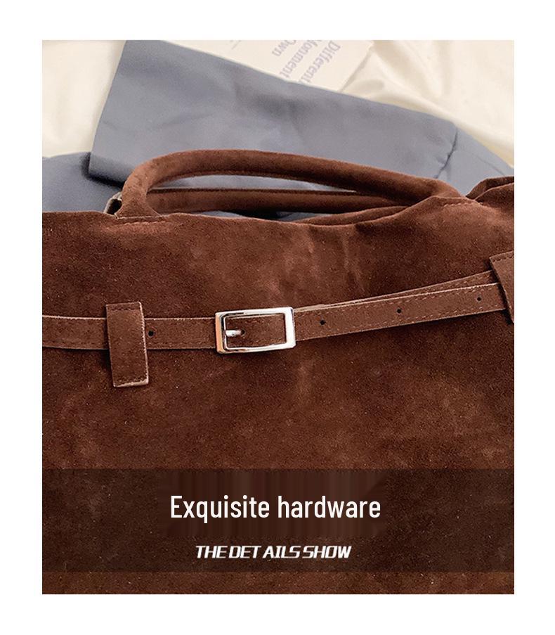 Retro semišová crossbody taška tote a aktovka cez rameno s veľkou kapacitou