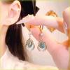 Summer Green Flower Fashionable and Elegant Earrings Temperament Versatile Sweet Stud Earrings Atmospheric Fresh Earrings