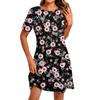 Women's Fashion Casual Print Round Neck Short Sleeve Short Dress