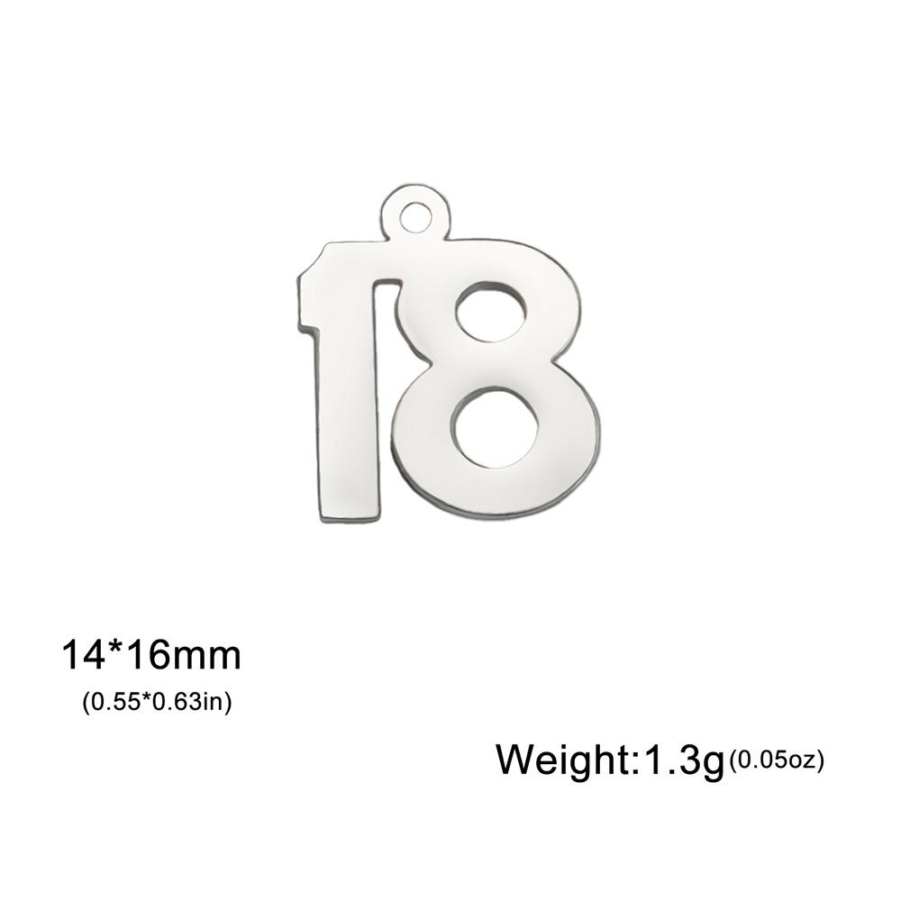 My Shape 1-25 Numbers Charms Stainless Steel Lucky Number Pendant for Necklace Bracelet Jewelry DIY Accessories Wholesale 10pcs