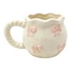Portable Butterfly Knots Ceramic Coffee Cup Drinking Mug With Bowknot Heart Pattern Home Office Drinkware