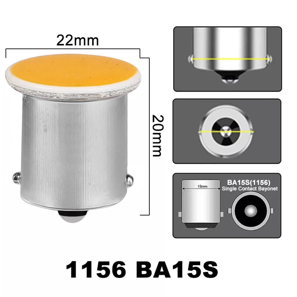 20pcs Super Bright S25 1156 Led COB 12SMD 1156 BA15S P21W Auto Car Signal Reverse Parking Led Lights 12V 24V Auto White Led