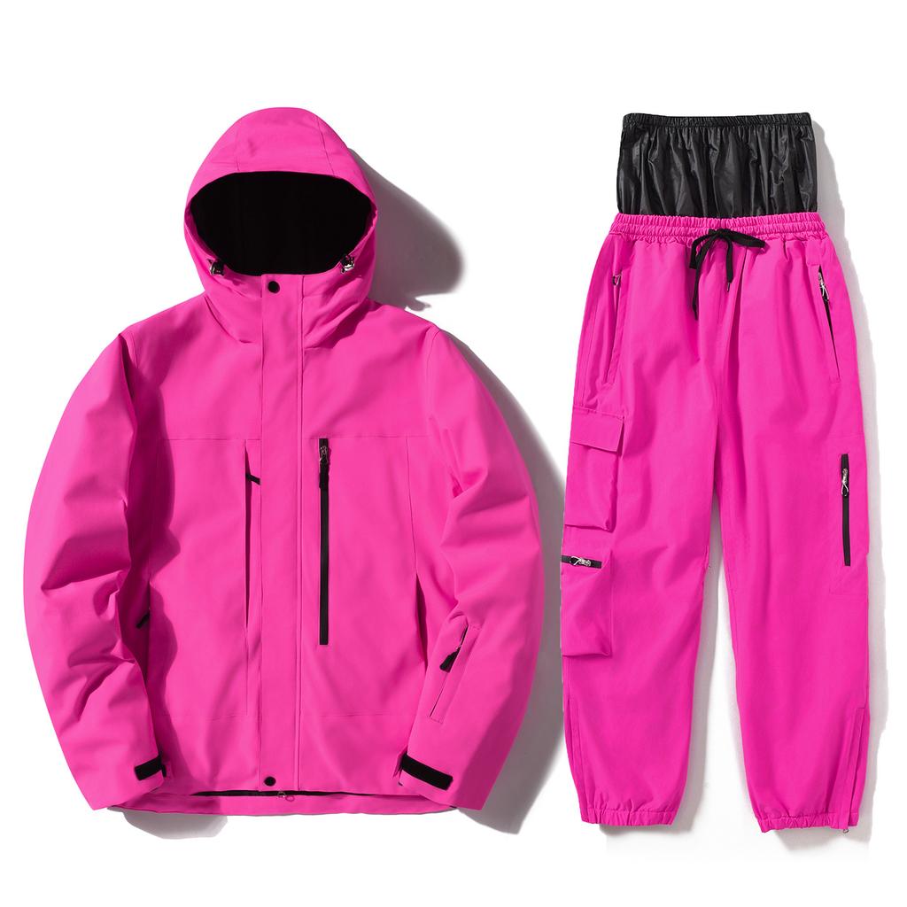 Skianzug für Herren und Damen Outdoor Winter Warm Snowboardanzug Wasserdicht Winddicht Skijacken und Hosen Set Unisex Atmungsaktiv Isoliert Schneeanzug