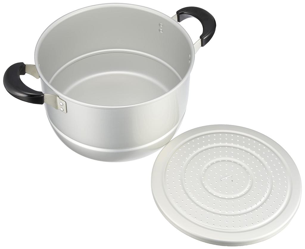 PEARL METAL Dvouruční parní stříbrná s hrncem pro plynový oheň Hliníkový nový obchodní hrnec Waco, hrnec, dvouúčelový hrnec, 26 cm, víko, pouze, Ceret, H-2416