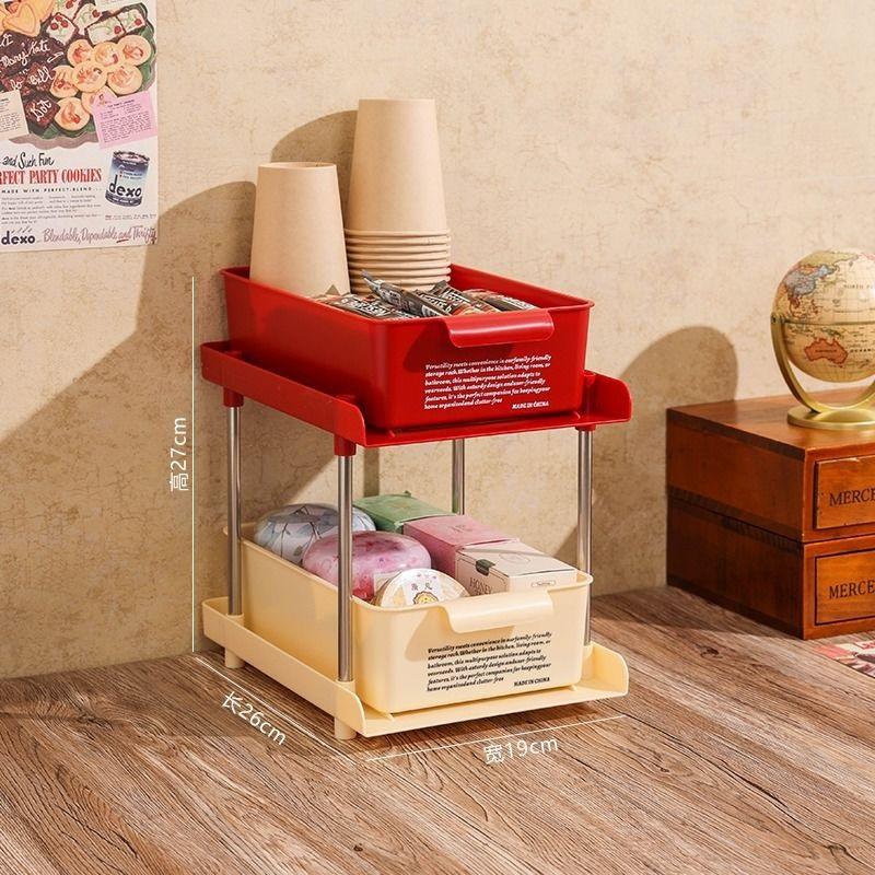 Coffee Corner Desktop Tea Bag Storage Box Drawer Office Tea Room Dining Table Storage Rack Coffee Storage Rack
