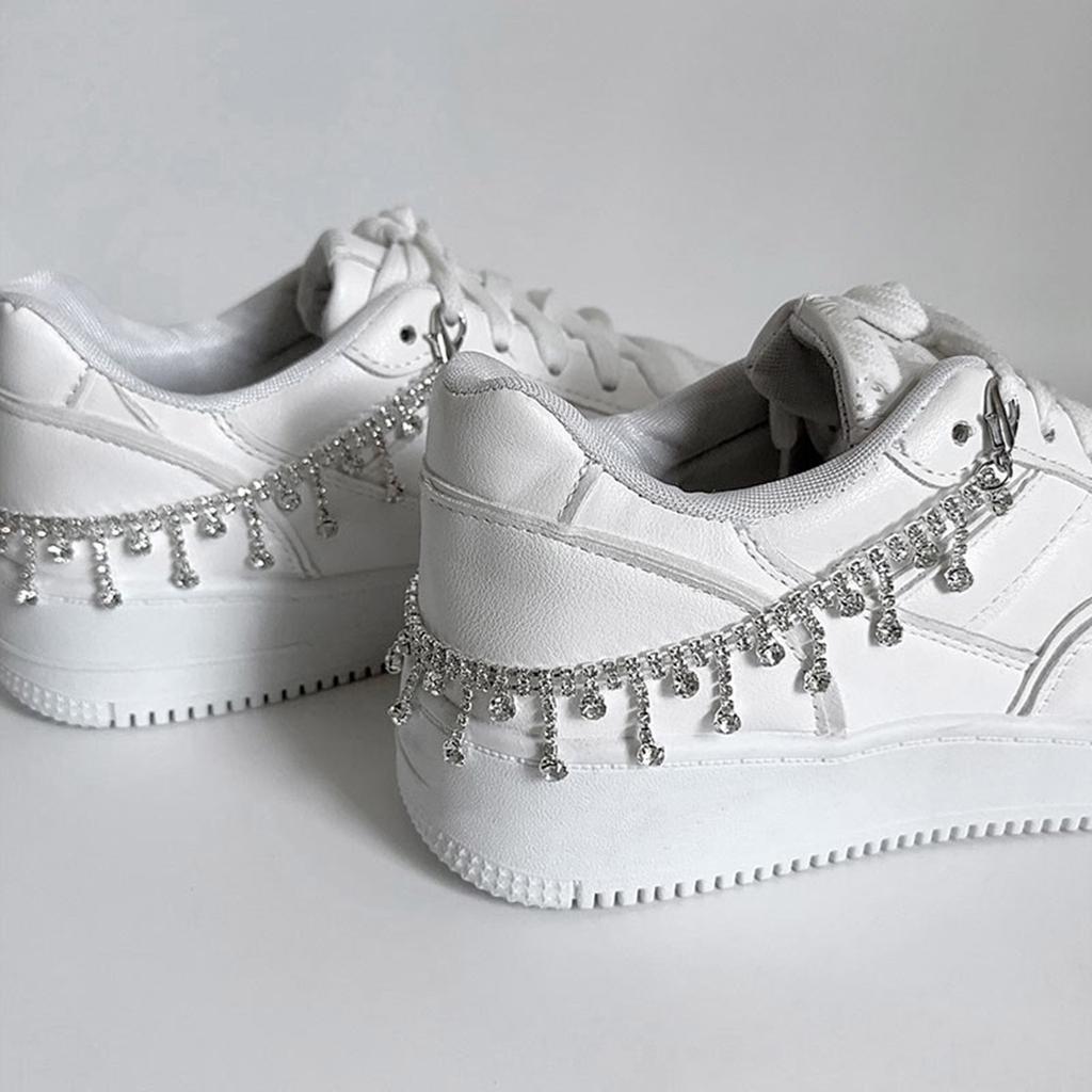 Adjustable Shoe Chain Ornament Unique Bling Metal Shoe Heel Embellishment Versatile Footwear Accessory for Teens Adults