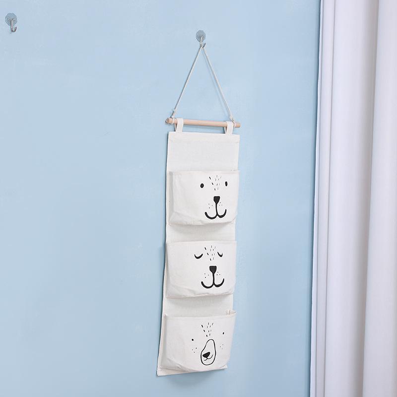 Waterproof Wall-Mounted Fabric Storage Bag for Bedside or Dorm Room