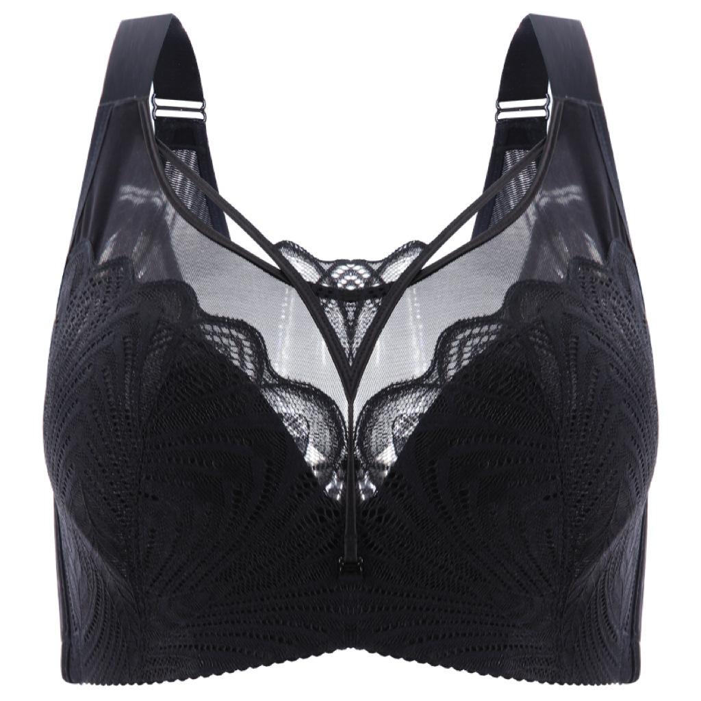 Thin Adjustable Bra Plus-size Tube Top Push-up Bra for Large Breasts Full-cup Bra for Side Breast Reduction and Sagging Prevention