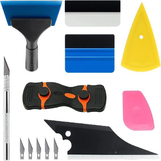 8 Pcs Car Window Tint Application Kit, Vehicle Glass Protective Film Talling Tool Car Window Film Squeegee Automotive Film Scrapers Window Tint Tools