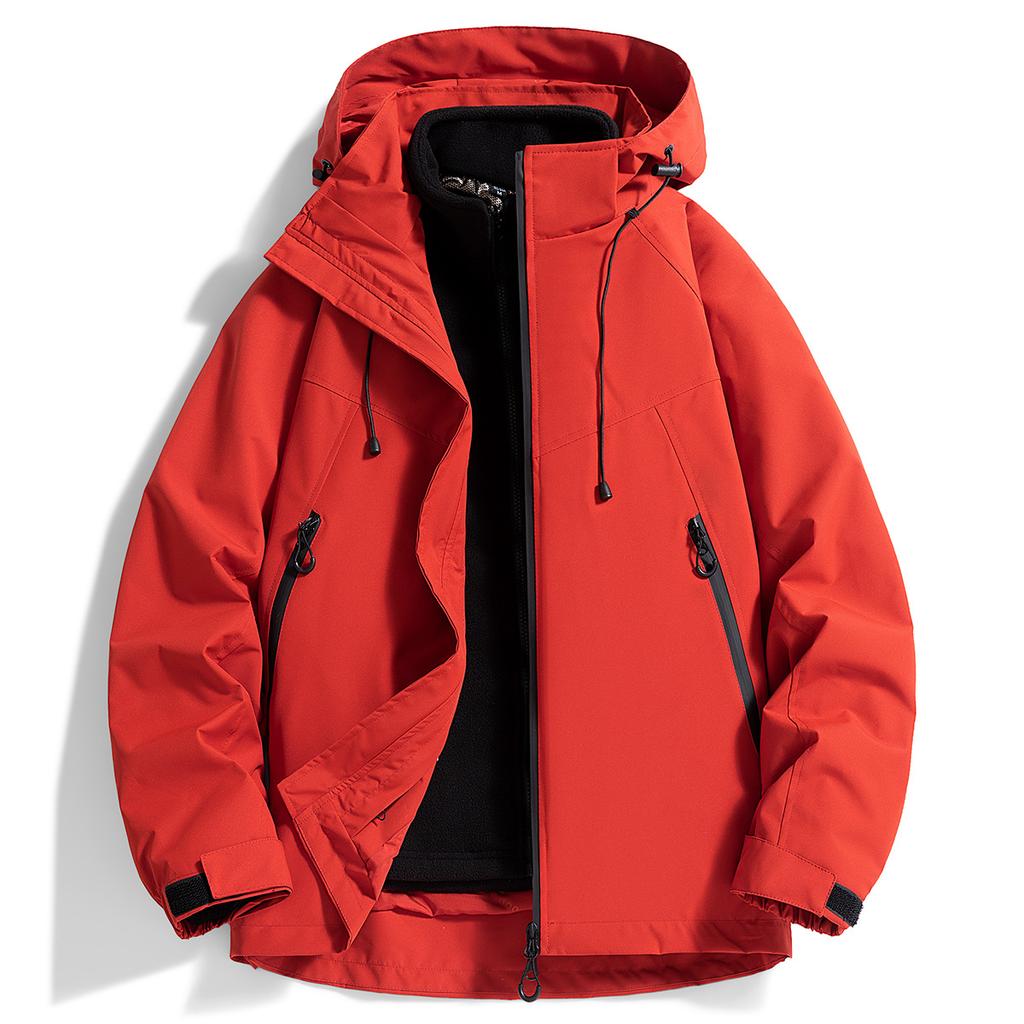 Jacket Three-in-one Men and Women Removable Mountaineering Jacket Outdoor Autumn and Winter Windproof Waterproof Jacket New Style