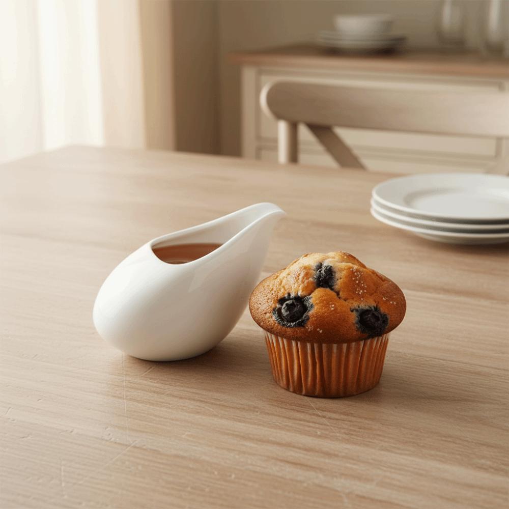 2 Piece Heat-resistant Gravy Boats Glazed Surface Sauce Dispenser Restaurant