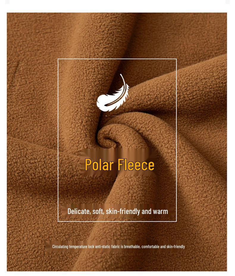 2025 Men's Stand Collar Fleece Jacket for Autumn/Winter - Solid Color, Extra Warmth, Ideal for Middle-aged and Elderly