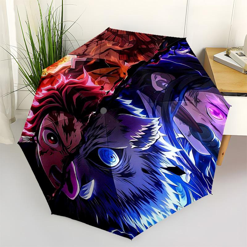 

1pc Yin-Yang Anime Characters Automatic Opening Umbrella with 8-Bone Iron Frame, Portable Tri-Fold Design - Perfect for Fans, Travelers, Daily Use, an