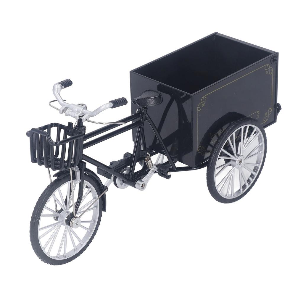 Vintage Tricycle Finger Bike Model Alloy Shelf Accessories Home Decor Ornament Tricycle Model