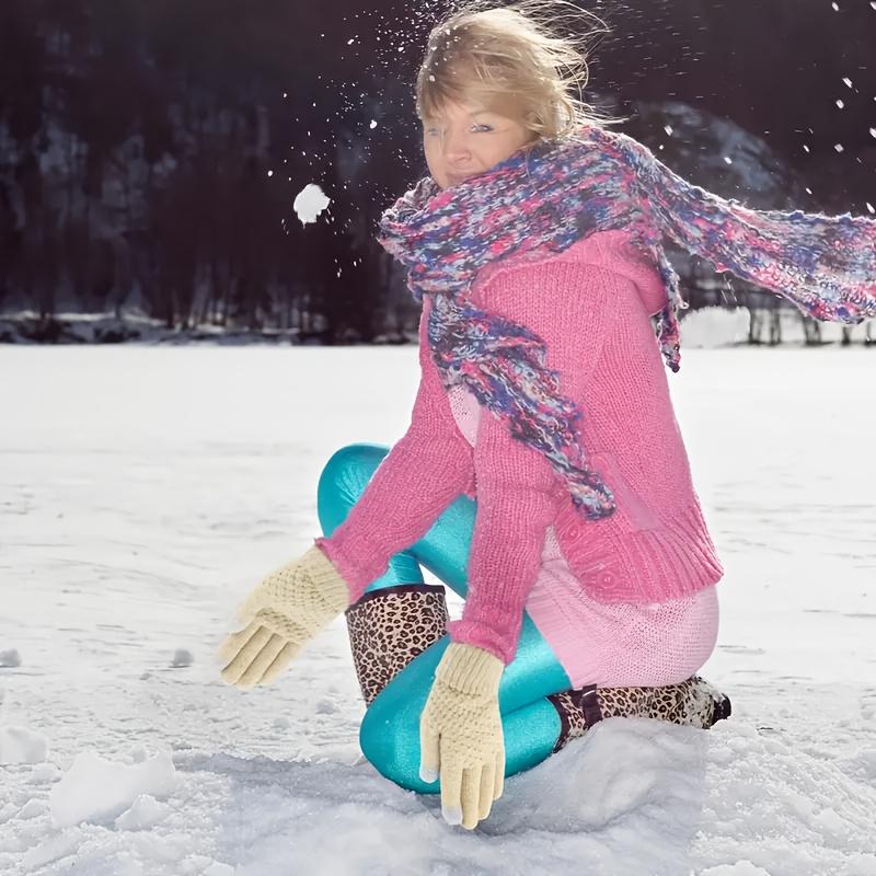 4pcs Winter Gloves - Ultra Warm, Stretch Knit with Soft Palm, Non-Slip Grip, Windproof and For Outdoor Activities