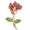 2-piece floral crystal brooch set, elegant flower brooch