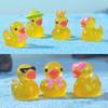 16pcs Mini Size Glow-in-the-Dark Ducks Yellow Ducklings Ornaments Luminous Ducklings  Party Favors