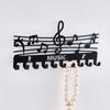 1pc Iron Music Note Storage Rack - Black Key Hooks and Coat Rack, Stylish and Creative Décor for Indoor Home Wall Decoration