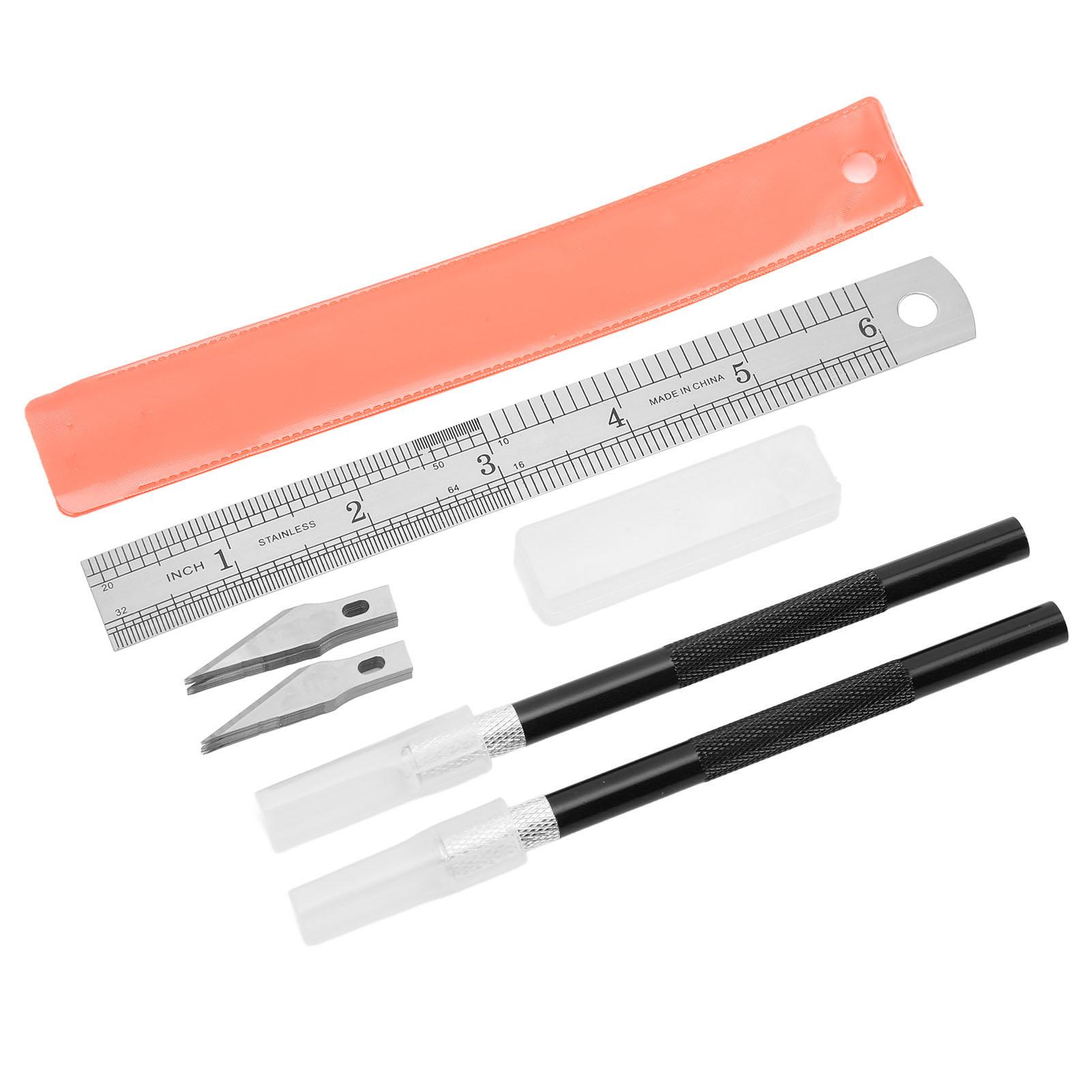 Набор ножей Exacto Декупаж Искусство Стереотипная линейка 20 лезвий Сделай сам Ручной учет Искусство Ремесло Инструмент для резьбы чёрный