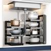 New Kitchen Storage Pot Rack Multi-layer Lower Sink Cabinet Adjustable Countertop Floor Storage Pot Corner Rack