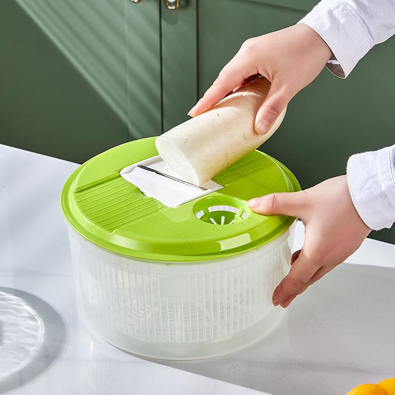 Hand-Crank Salad Spinner and Vegetable Dehydrator