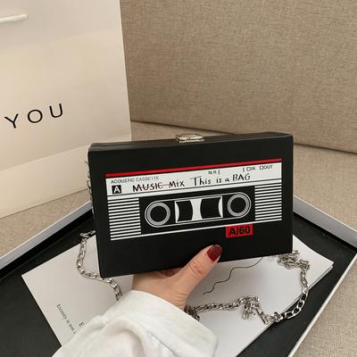 New Retro Magnetic Tape Radio Style Square Bag Women's Shoulder Bag Crossbody Bag Fashionable and Leisure Retro Pop