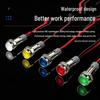 Universal Waterproof Gray Metal Base LED Indicator Light (6/8mm) for Power Signals - Compatible with 3V, 6V, 12V, 24V, 220V