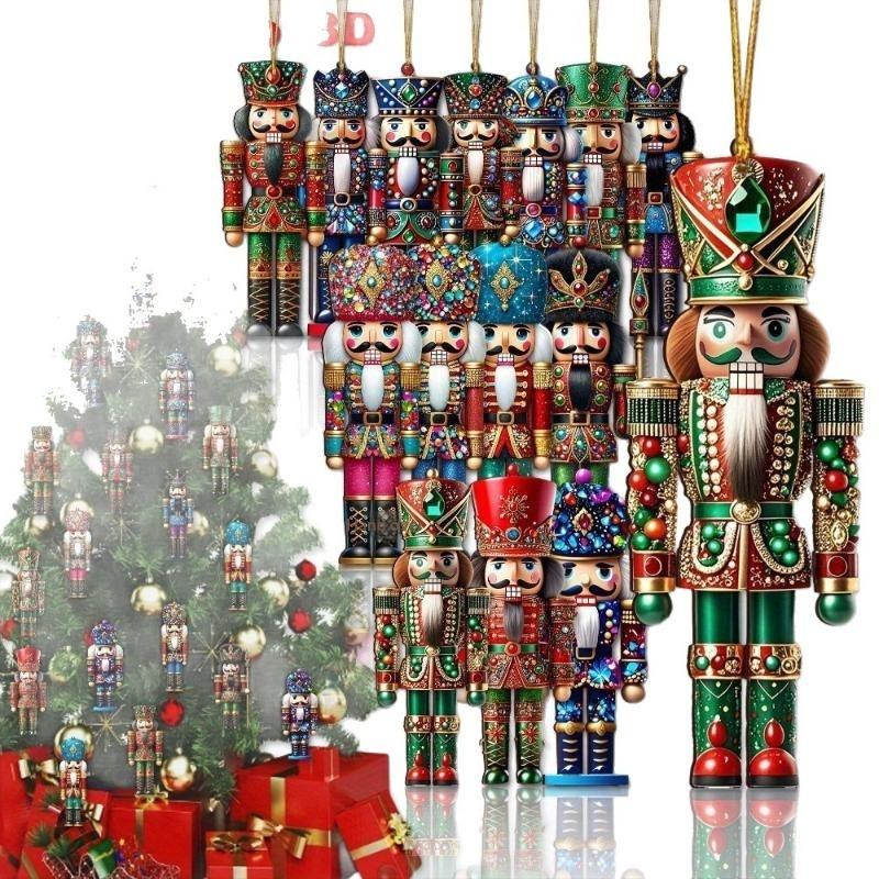 18/36Pcs Nutcracker Soldier Christmas Wooden Hanging Decors Wood Gift Xmas Pendant Christmas Party Supplies Home Decor Christmas