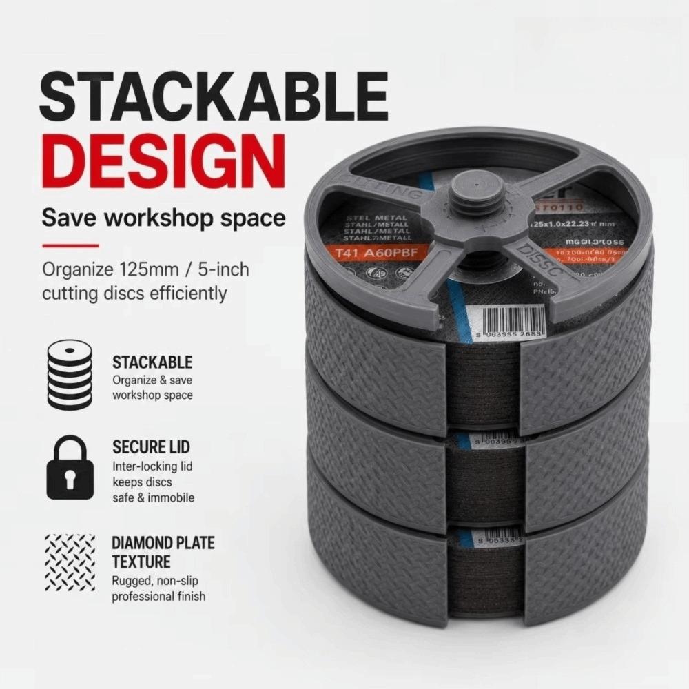 Stackable Angle Grinder Disc Holder Protective Case Grinding Wheel Case  Garage