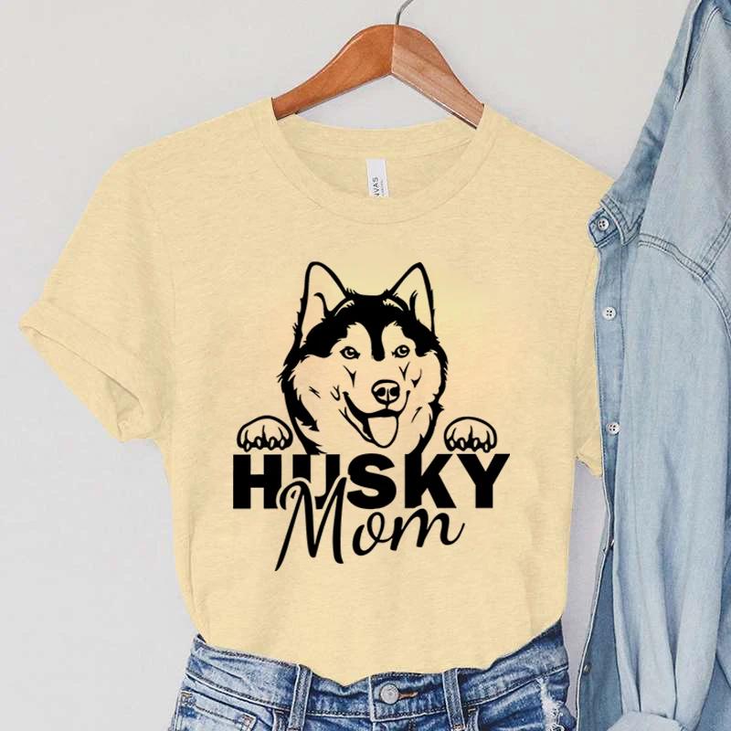 

Harajuku Husky Mom Y2k Top Female Summer Animal Graphic T Shirts Cartoon Husky Women Clothing Vintage Husky Mama Print TShirts S