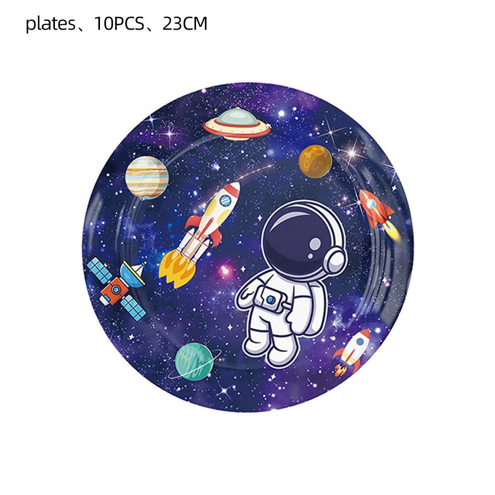 Space Astronaut Birthday Party Decoration Tableware Tablecloth Cup Plate Napkins Banner Backdrop Gift Bag Party Supplies Favors