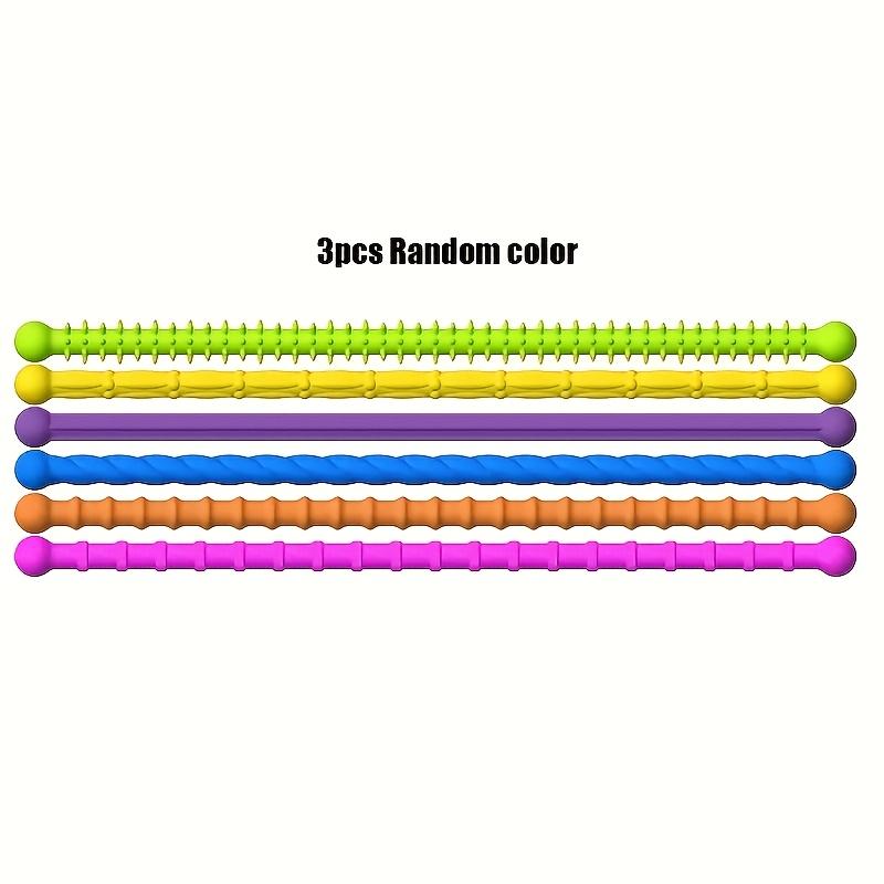 6 Sensory Sticks Reversible Textured Toys,Silicone Fine Motor Skills and Educational Thinking Toys,Perfect Christmas Party Gift