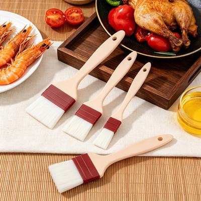 High Temperature Resistant Nylon Basting Brush for Baking and Barbecue Silicone Handle Oil Brush for Cake and Bread