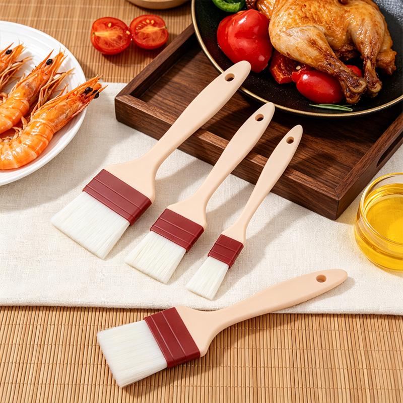 High Temperature Resistant Nylon Basting Brush for Baking and Barbecue Silicone Handle Oil Brush for Cake and Bread