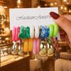 Color C-shaped acrylic earrings, European and American fashion personalized leopard print creative resin jewelry set