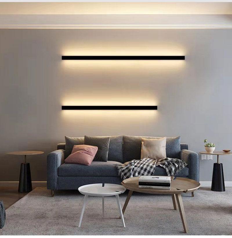 Minimal Long Strip Wall Lamp Living Room Sofa Background Wall Lamp Modern Simple Aisle Bedroom Bedside LED Strip Lamp