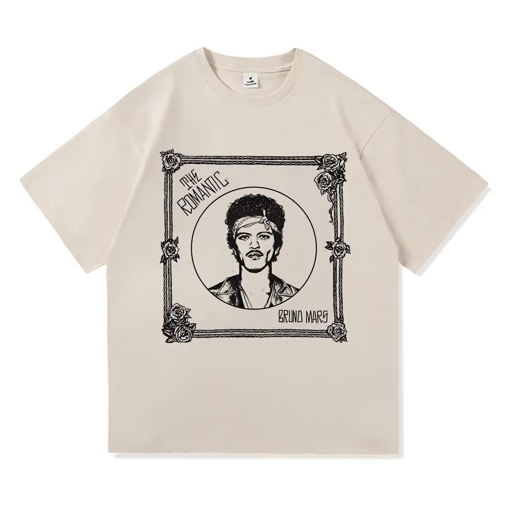 2026 The Romantic Album T Shirt Bruno Mars The Romantic Tour Men Women Clothing Vintage Harajuku High Quality Cotton Tshirts