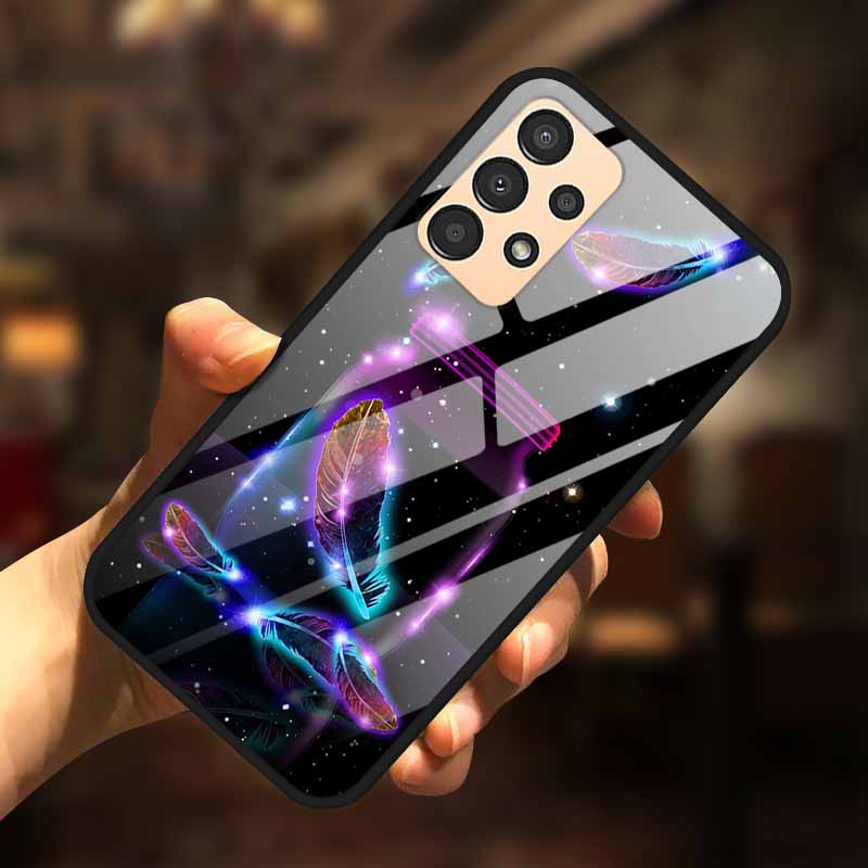 For Samsung A13 Case A23 A52 A72 4G M52 A52S 5G Luxury Tempered Glass Hard Back Cover for Samsung Galaxy A13 4G Phone Cases Capa