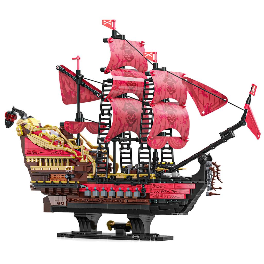 1898 Stück Piraten der Queen Anne's Revenge Kriegsschiff Bausteine Bootssteine Karibik MOC Zusammenbau Spielzeug für Kinder Geburtstagsgeschenke