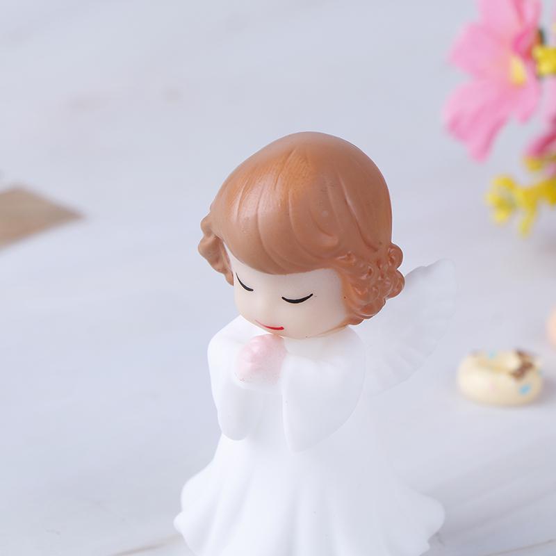 2Pcs Angels Figurines Miniature Well Sculpture Ornament Decoration For Cake